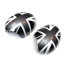 2x Spiegelkappen Union Jack Silber Schwarz Für MINI Cooper R50 R52 R53 2000-2008