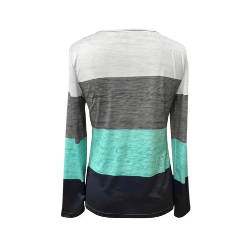 Colorblock Streifen Print Square Neck T-Shirt, Medium - Mehrfarbig - Bild 4 von 4