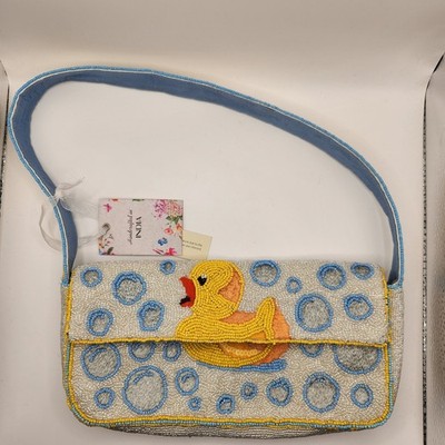 Viral TikTok Rubber Duck Beaded Bag Made in India Duckie Bubble Bath Purse NWT