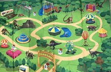 Dinosaur Paradise Jurassic World Birthday Theme Set 19 Toy Figures, Trees, Mat