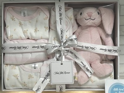 7 pc Saks Fifth Avenue Baby Gift Set Infant Girl Pink Layette New
