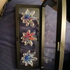 Set Of 3 Colorized Cannabis Leaf  Each 1g  999 Fine Silver In Case And Box