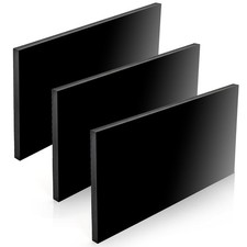 3 Pcs 1/2" Thick HDPE Sheet, 6" x 12" Solid Plastic Blocks High Density Polye...