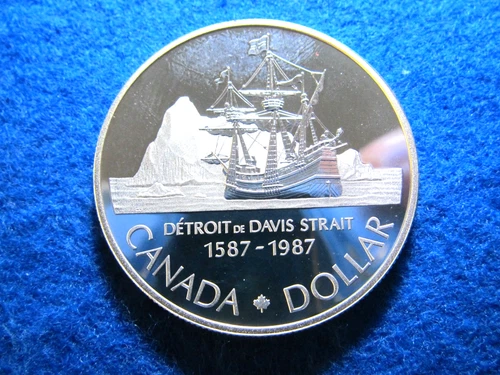 1987 Canada Silver Dollar - Davis Strait - Cameo Proof