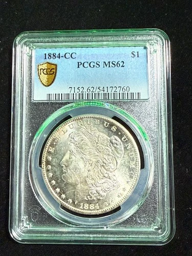 1884 CC MORGAN DOLLAR PCGS MS62 760