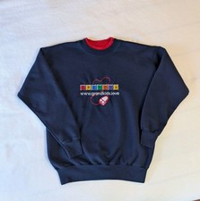 VTG 90s Grandma Sweatshirt Navy Double Collar Grandkids Love Medium Grannycore