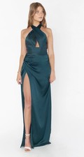 Show Me Your Mumu Adele Halter Maxi Dress Deep Emerald Green NWOT $198 Retail