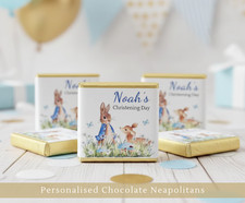 Personalised Chocolate Blue Peter Rabbit Christening, Baby Shower or Birthday
