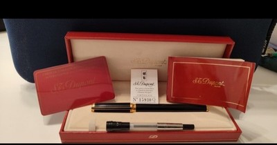 St Dupont Füllfeder Monteparnasse China Lack 18 Karat 750 Goldfeder