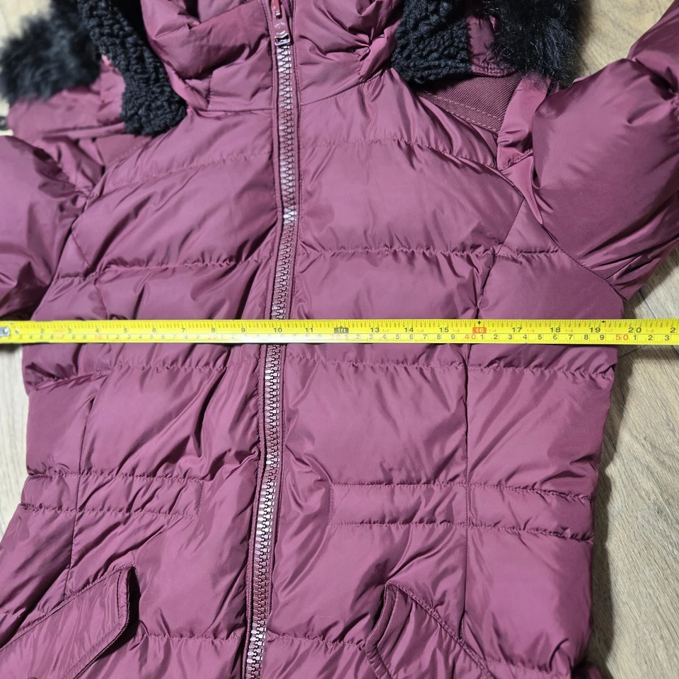 Coach Authentic Dark Red Maroon Long Parka Down + Shearling Jacket Coat Size M - Image 3 of 4