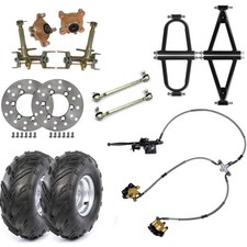 Go kart 4 Stud Front Wheel Rim Hub Swing Arm A-Arm Kit Upper Lower Wheels ATV