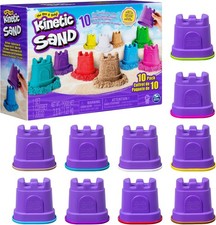 Kinetic Sand 10 Pack Colour Set with Castle Moulds 1.27kg Play Sand Kit