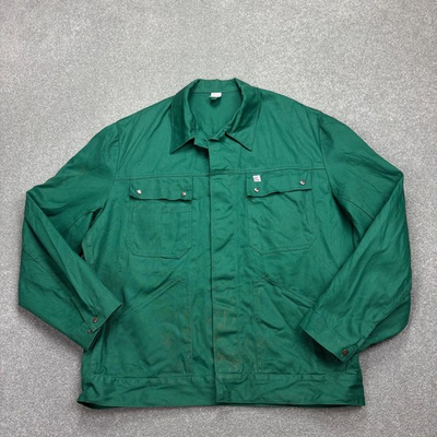 #ad #ad VINTAGE French Jacket Adult Extra Large Green Workwear Sanfor Chore Canvas Men $40.10