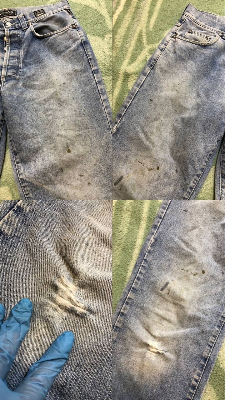 Versace Jeans Couture Distressed Blue denim JEANS PANTS thumbnail 22