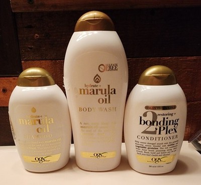 OGX marula Oil Shampoo Body Wash And Bonding Complex Conditioner