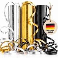 Luftschlangen Gold Silber Schwarz Deko Silvester Party Geburtstag JubiläUm