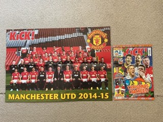 KICK! Football magazine Large pullout Team Poster MAN UTD 2014 15