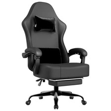 Gaming Chair with Pocket Spring Cushion and Footrest, Ergonomic Computer Chair f