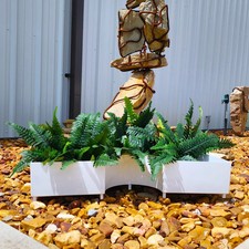 Semi-Circle Steel Planter - Modern Outdoor Trough, USA Made