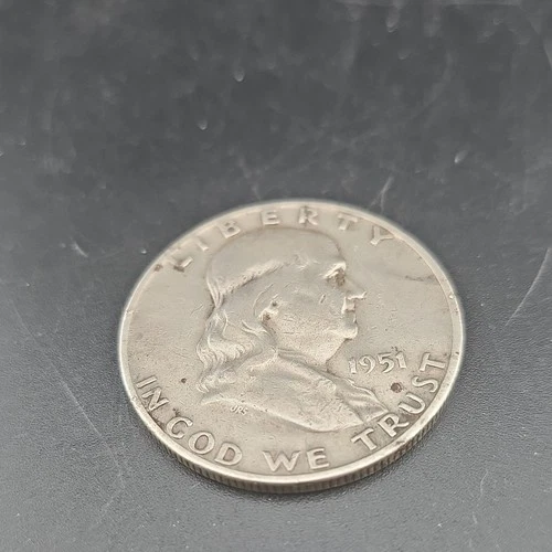 1951 Franklin Half Dollar Silver Coin Denver Mint Circulated Business Strike 50C