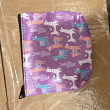 Purple Llama Print Zipper Makeup Bag Pouch Pu...