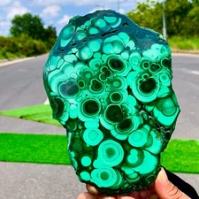 1.66LB Natural glossy Malachite transparent cluster rough mineral sample