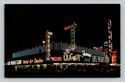 Las Vegas Club Hotel & Casino Downtown Las Vegas Night view postcard