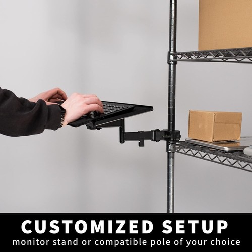 Steel Universal Full Motion Pole Mount, 26 Inch Keyboard and Mouse Tray, Ergo... - Picture 4 of 9
