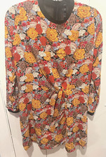 Zara TRF red and yellow floral print mini dress, NWT, size L