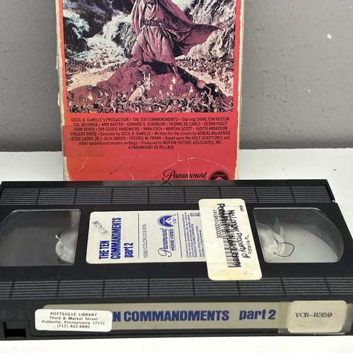 Cecil B. DeMille The Ten Commandments VHS 1956 Video Tape Heston Part 2 Only GOD - Picture 13 of 15