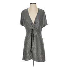 Show Me Your Mumu Get Twisted Mini Dress Womens XS Metallic Faux Wrap NEW w/ Tag