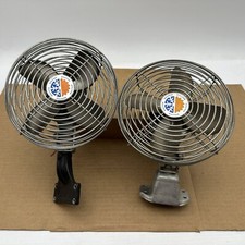 Lot Of 2 Vintage Bergstrom Fan 12v ALL METAL - Made In USA - Not Recently Tested