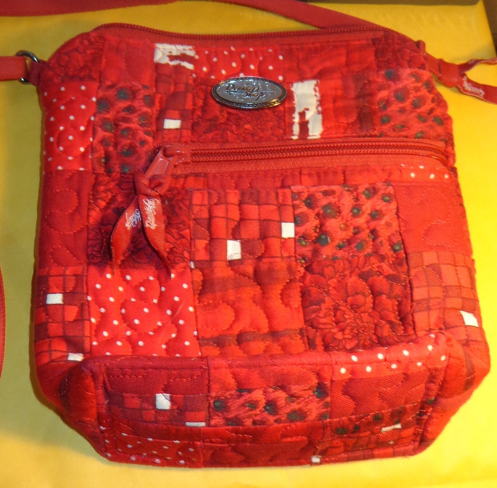 SWEET DONNA SHARP RED QUILTED PATCHWORK SHOULDER … - image 2