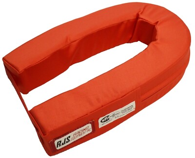 RJS RACING SFI 3.3 HELMET SUPPORT RED HORSESHOE JUNIORS NECK BRACE 11001104
