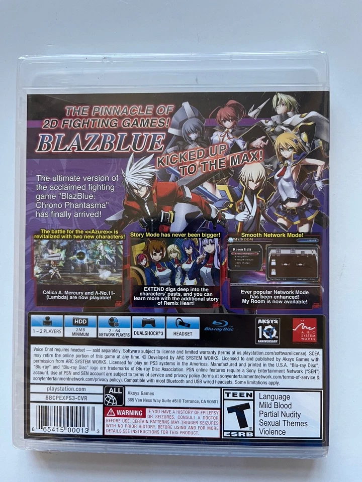 Blazblue Chrono Phantasma Extend PlayStation 3 PS3 Brand New Factory Sealed OOP - Image 2 of 4
