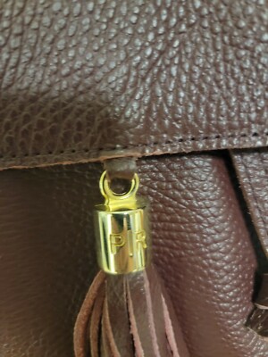 Palo Rosa Genuine Pebbled Leather Red Wine Drawstring 