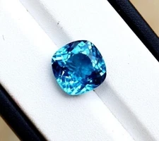 12 Ct NATURAL Santa Maria Blue Aquamarine Cushion Cut Certified Loose Gemstone