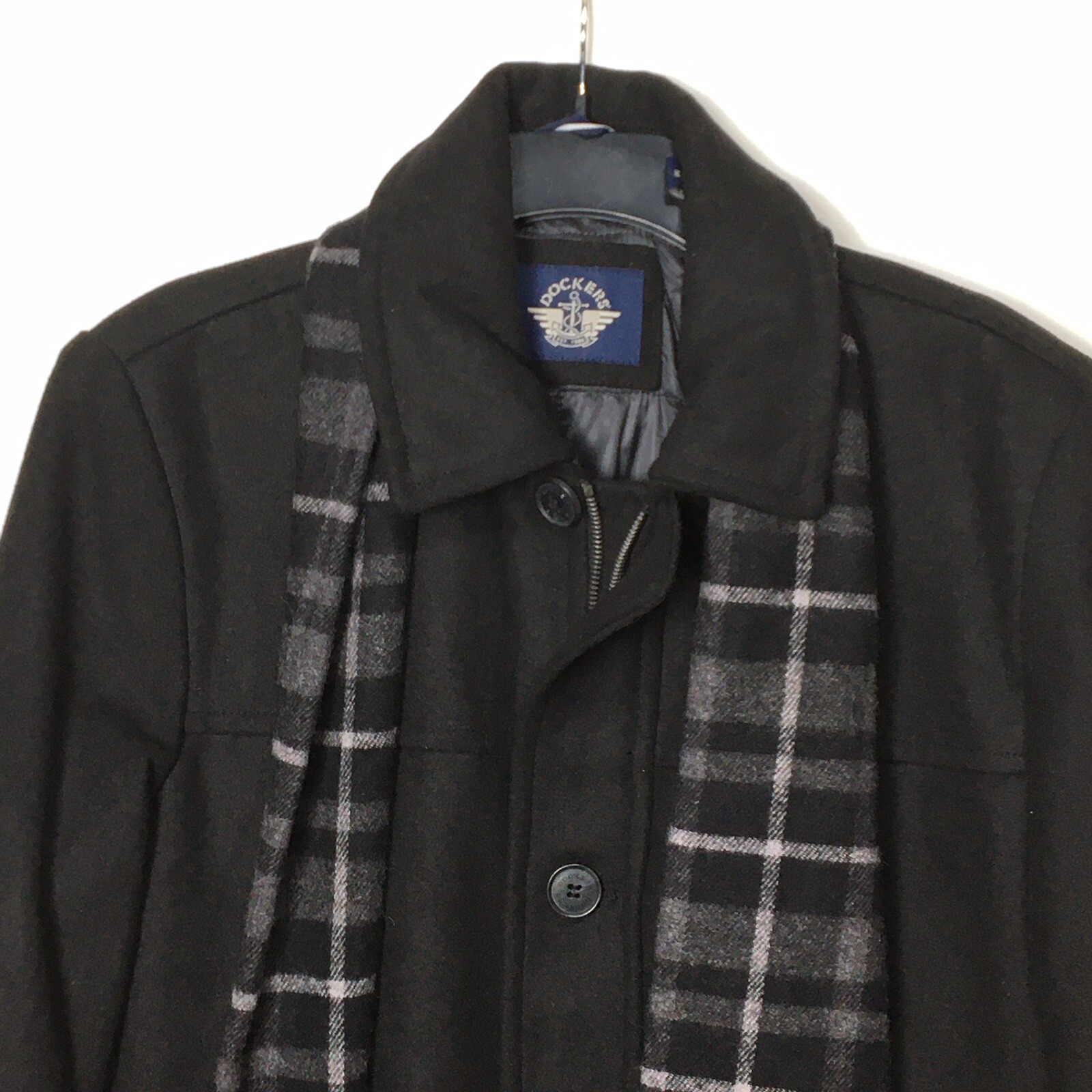 Dockers Weston Poly Wool Blend Coat Men's MEDIUM Black Insulated Jacket