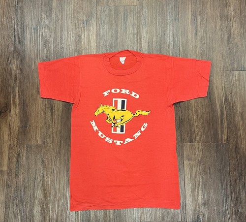 Vintage 80s Ford Mustang Graphic Single Stitch T-Shirt - Size M