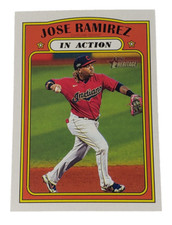 2021 Topps Heritage Baseball In Action Jose Ramirez #298 Cleveland Indians MLB