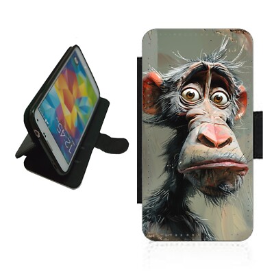 Baboon Monkey Handyhülle Wallet Flip Cover für iPhone Samsung Google BAB1