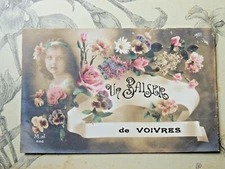 Antique Postcard Fancy A Kiss of Voivres Flower 1900