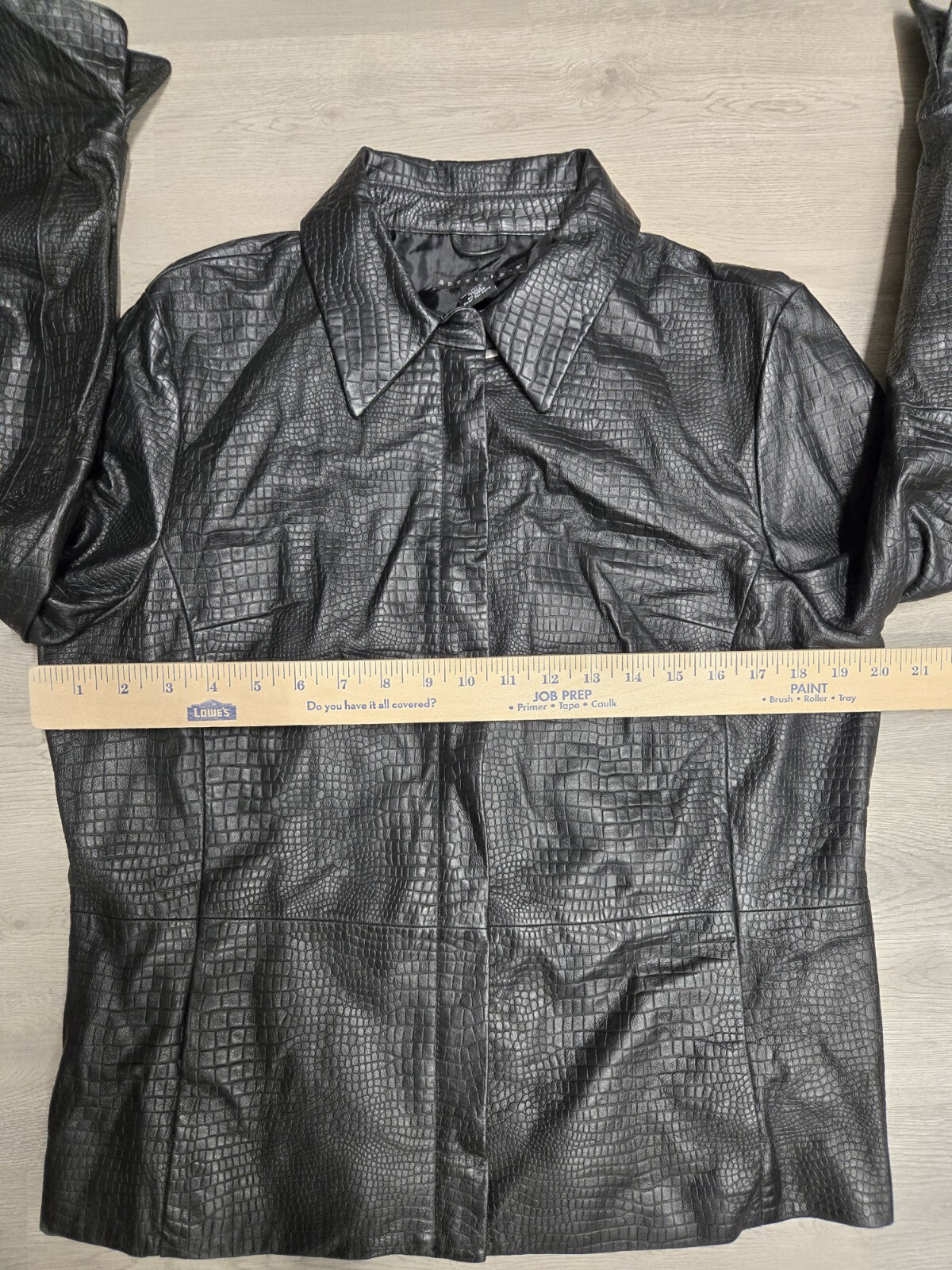 Apostrophe Size 14 Black Leather Jacket Full Zip … - image 15