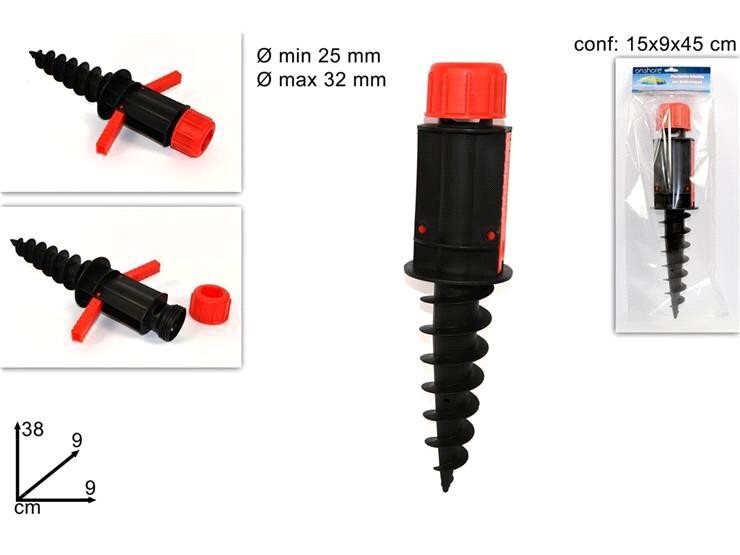 Puntale, Picchetto TRIVELLA con Manici di Avvitamento, ø25-32mm  Giardino