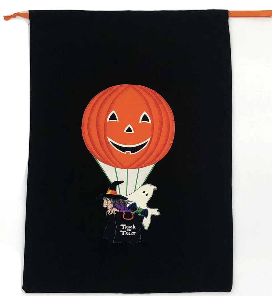 Trick Or Treat XL  Candy Bag Glow In The Dark Bears / Hot Air Balloon on Black - Image 3 of 4