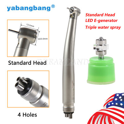 Dental LED E-generator Fiber Optic High Speed Handpiece 4 Hole/Rotor Yabangbang