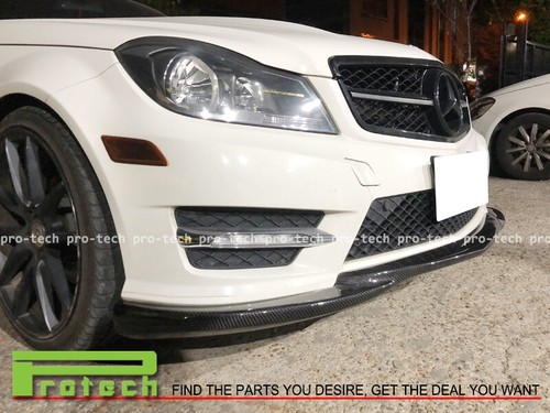 Carbon Fiber Diffuser + Front + Rear Lips For 12-14 W204 C250 C300 C350 Sedan - Picture 2 of 5