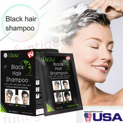 10pcs Instant Black Shampoo Grey White Hair Darkening-Shinny in 5Minute Hair Dye
