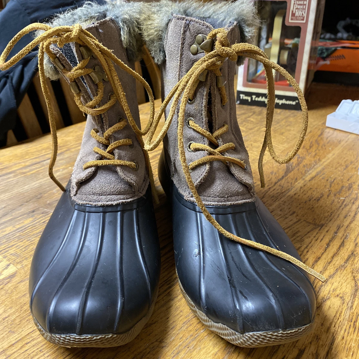 Sperry fur lined duck boots sale