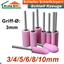 Schleifstein Polierstifte Korund Scheifstifte Werkzeug Bohrmaschine 3mm Schaft